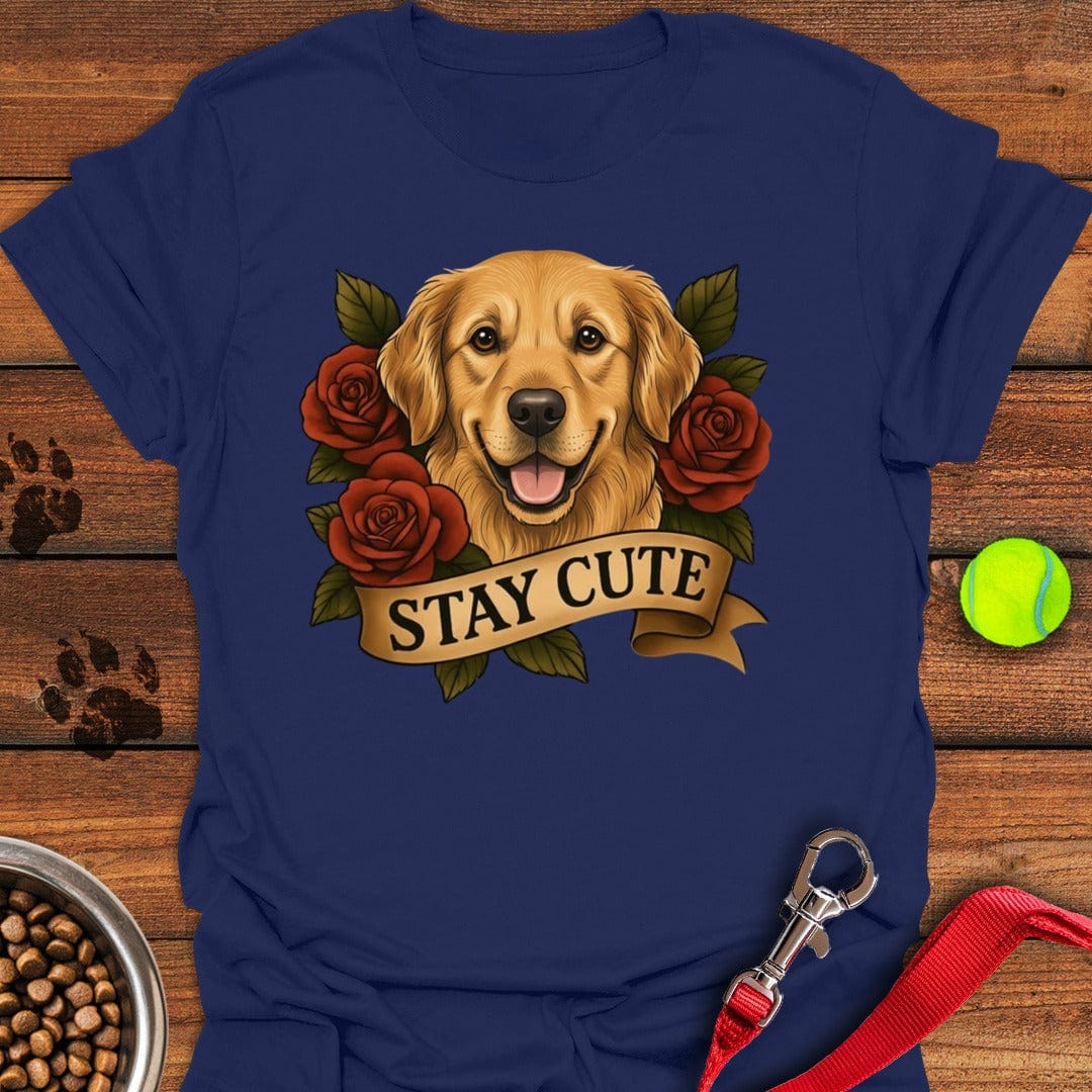 Golden Retriever Tattoo T-Shirt Navy