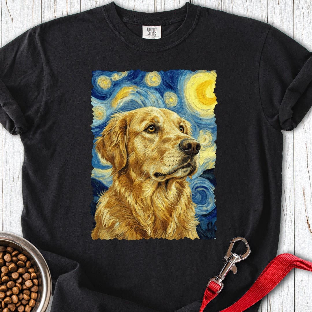 Golden Retriever Van Gogh Premium Tee Black