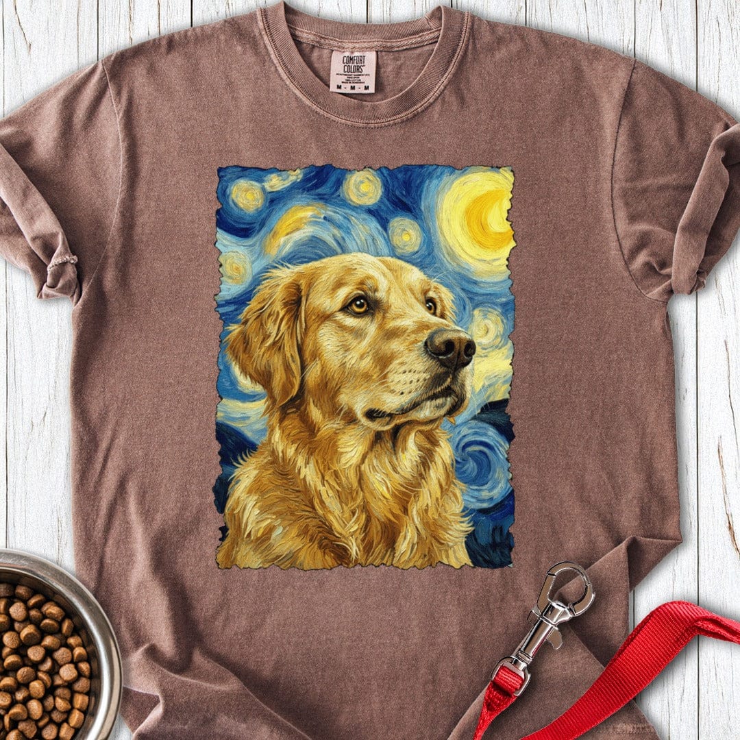 Golden Retriever Van Gogh Premium Tee Espresso