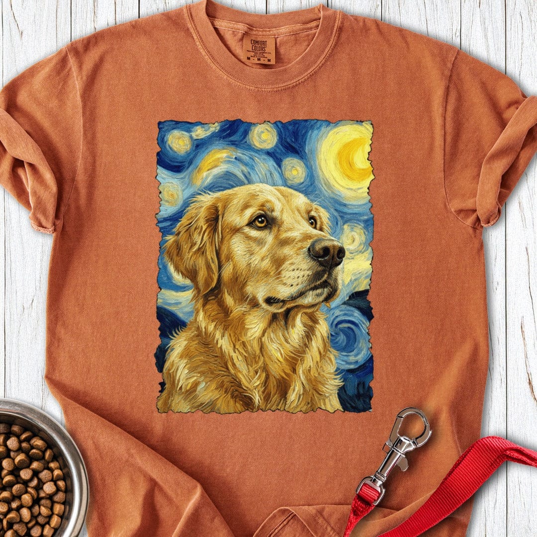 Golden Retriever Van Gogh Premium Tee Yam