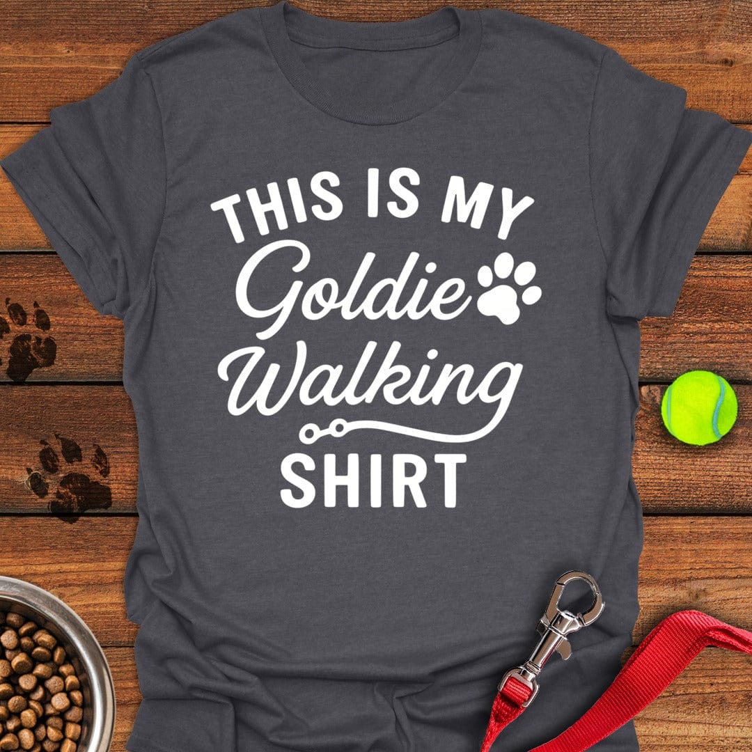 Golden Retriever Walking T-Shirt Dark Heather
