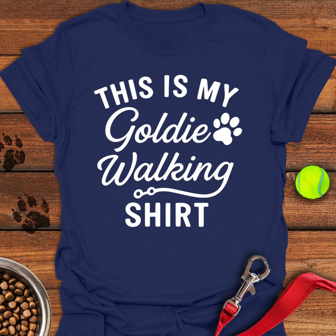 Golden Retriever Walking T-Shirt Navy