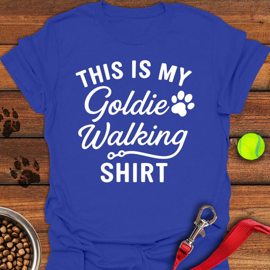 Golden Retriever Walking T-Shirt Royal