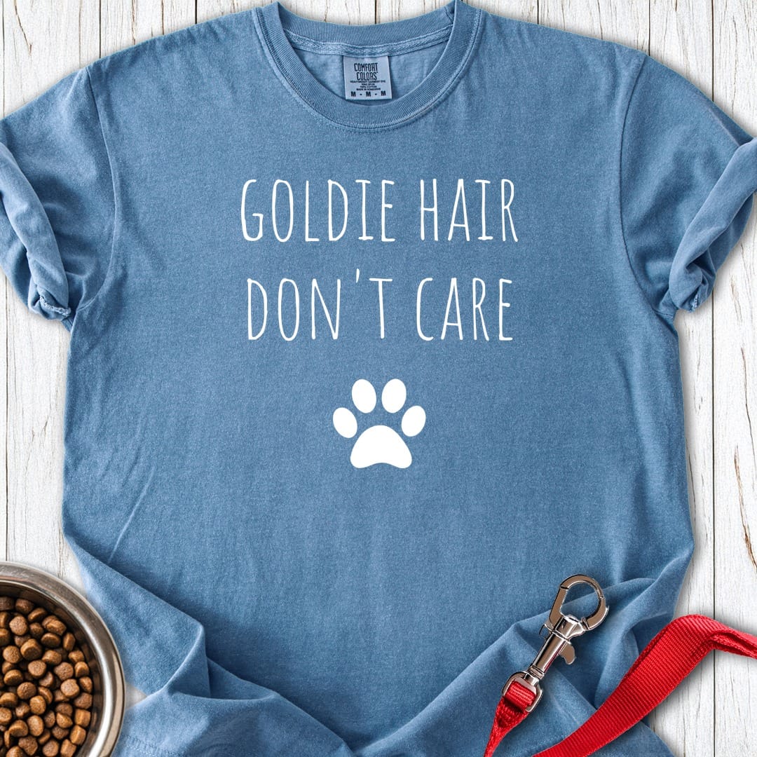 Goldie Hair Don't Care Premium Tee Blue Jean