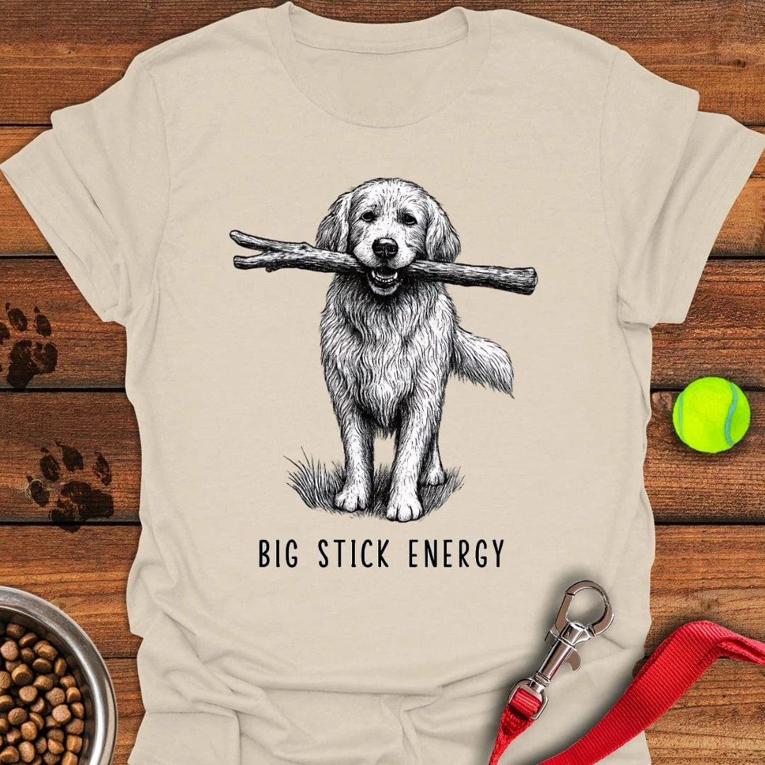 Golden Retriever Big Stick Energy T-Shirt Natural