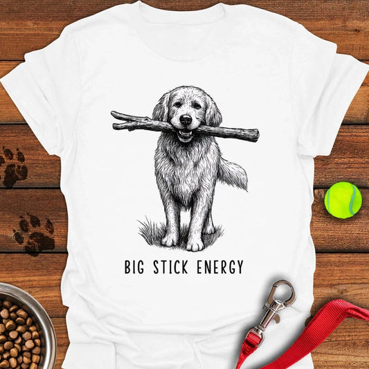 Golden Retriever Big Stick Energy T-Shirt White