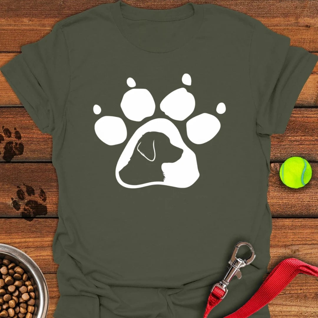 Golden Retriever Paw T-Shirt Military Green