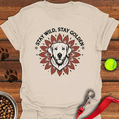 Golden Retriever Flower T-Shirt Natural