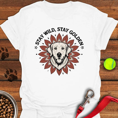Golden Retriever Flower T-Shirt White