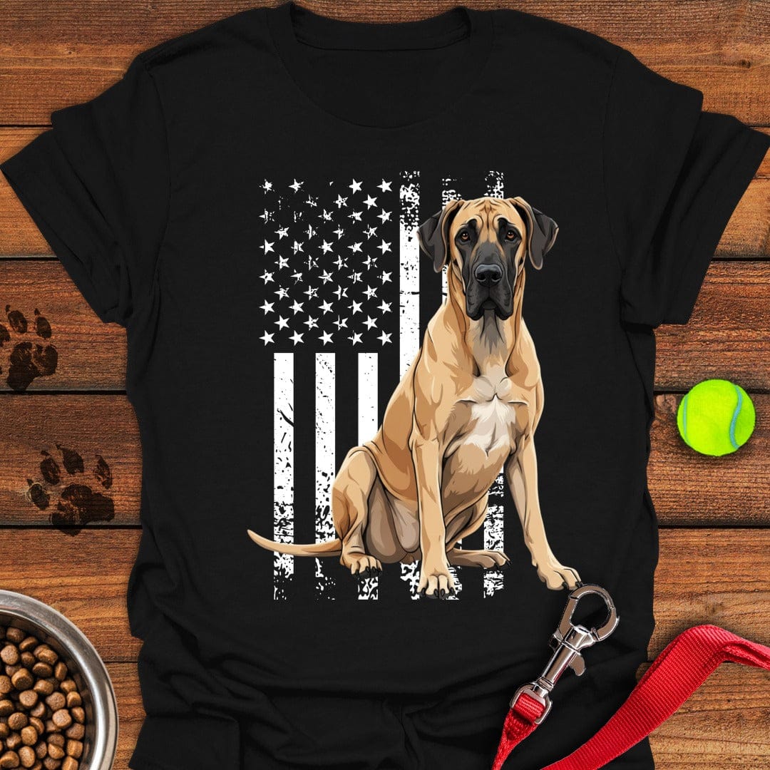 Great Dane US Flag Black