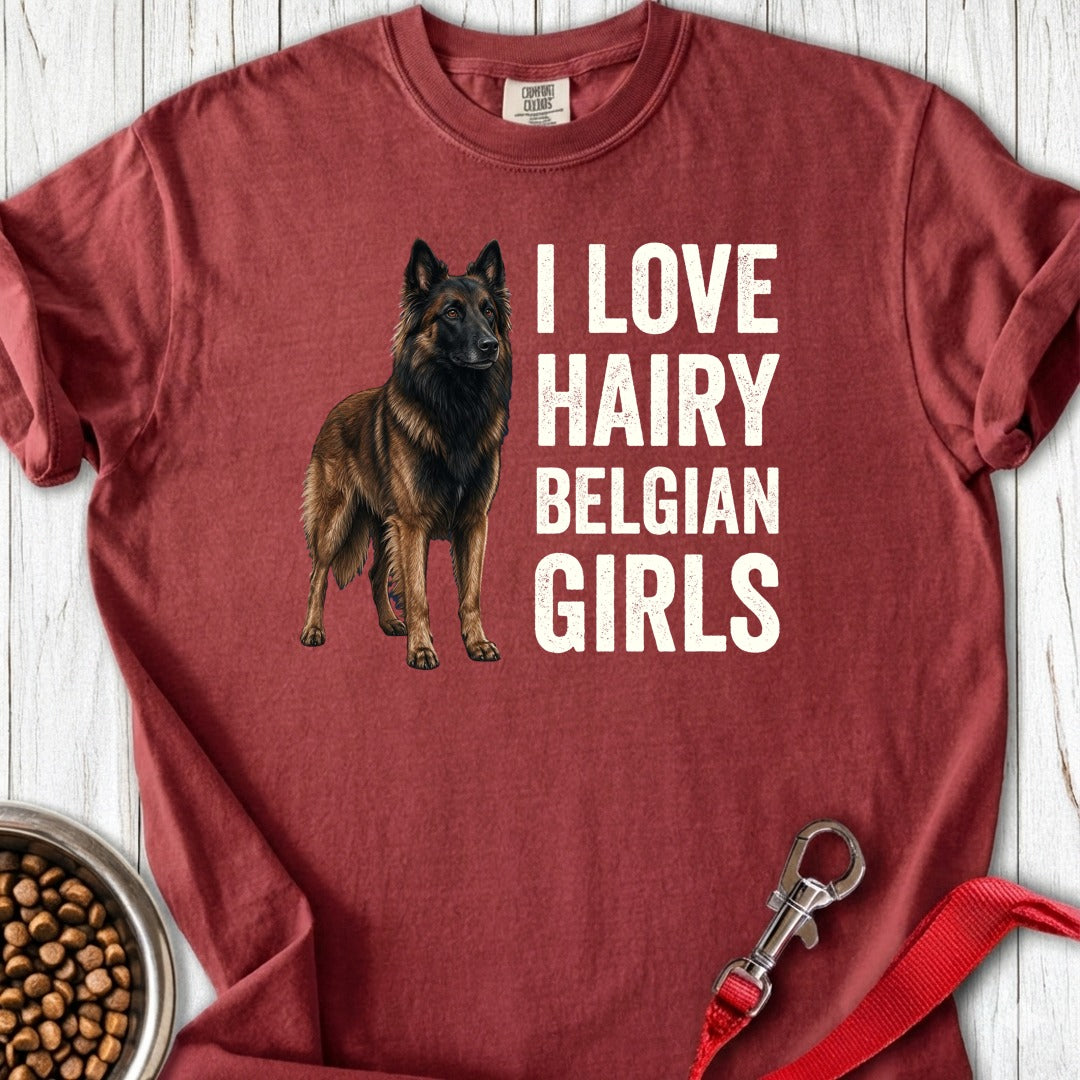 Hairy Belgian Tervuren Girls Premium Tee Brick