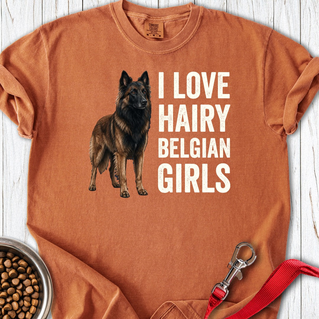 Hairy Belgian Tervuren Girls Premium Tee Yam