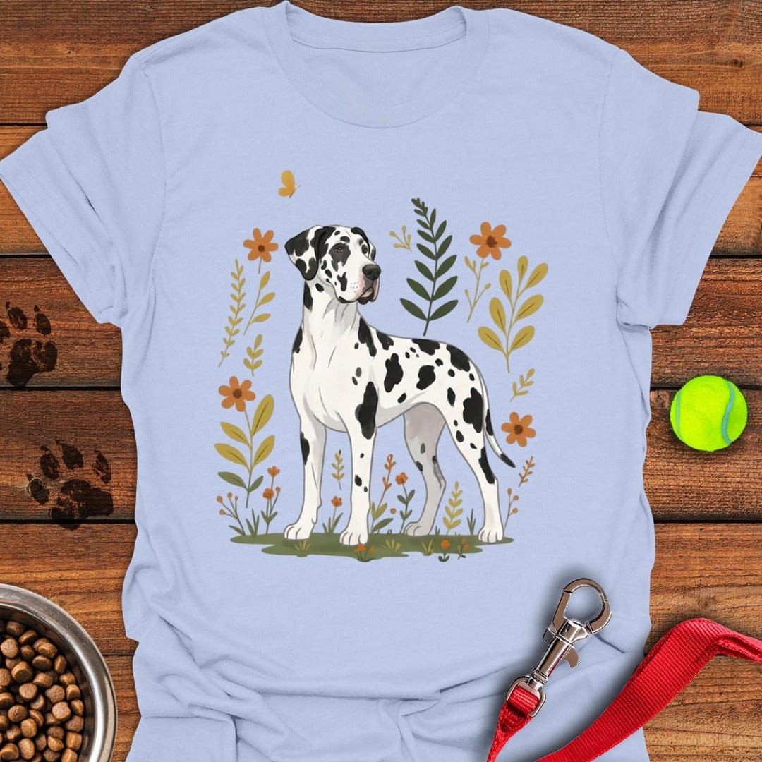 Harlequin Great Dane Flowers Light Blue