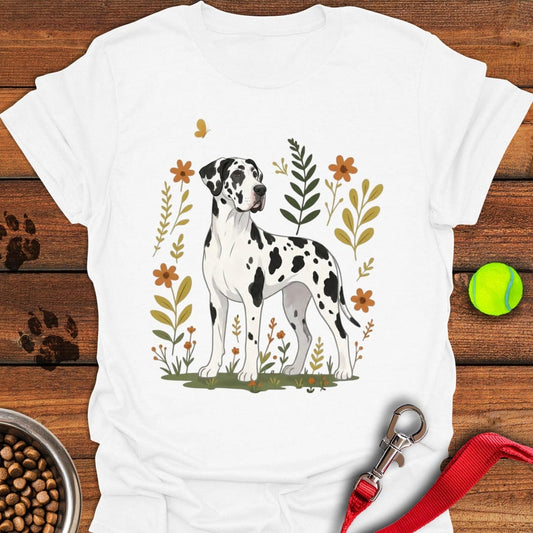 Harlequin Great Dane Flowers White