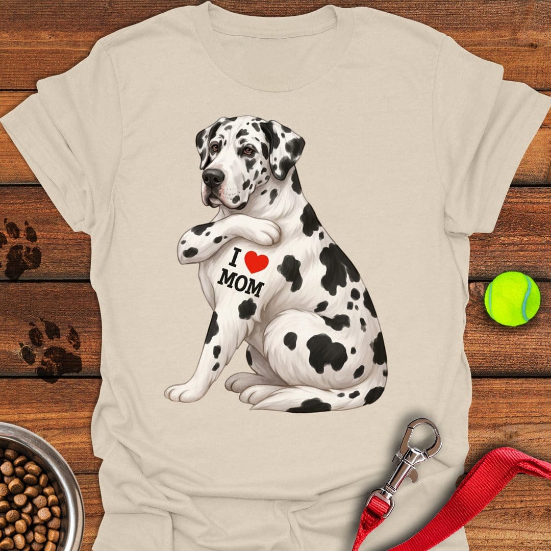 Harlequin Great Dane I Love Mom Natural
