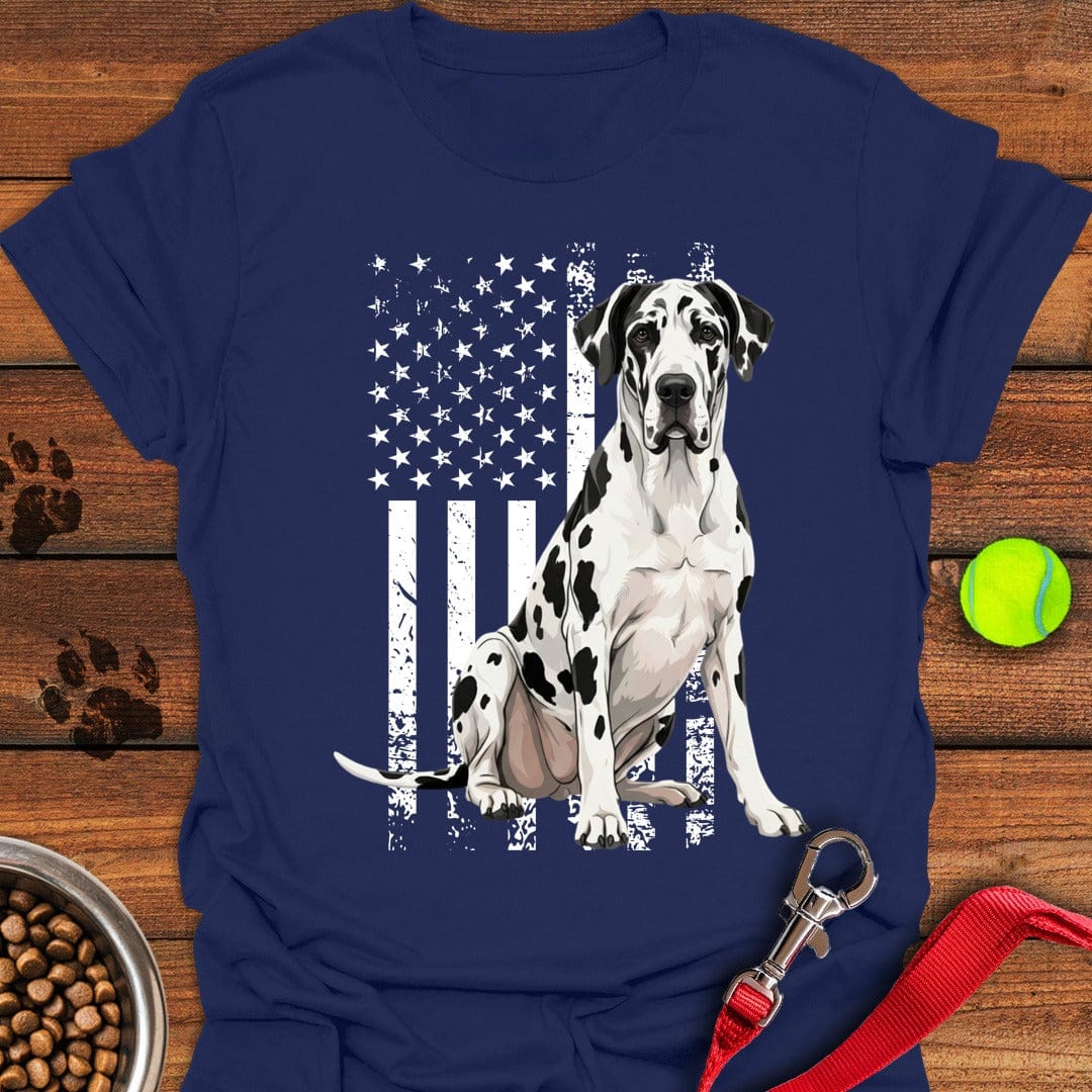 Harlequin Great Dane USA Flag Navy