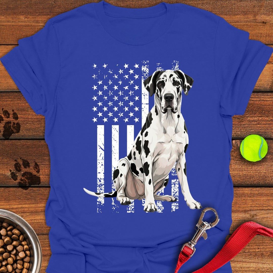 Harlequin Great Dane USA Flag Royal