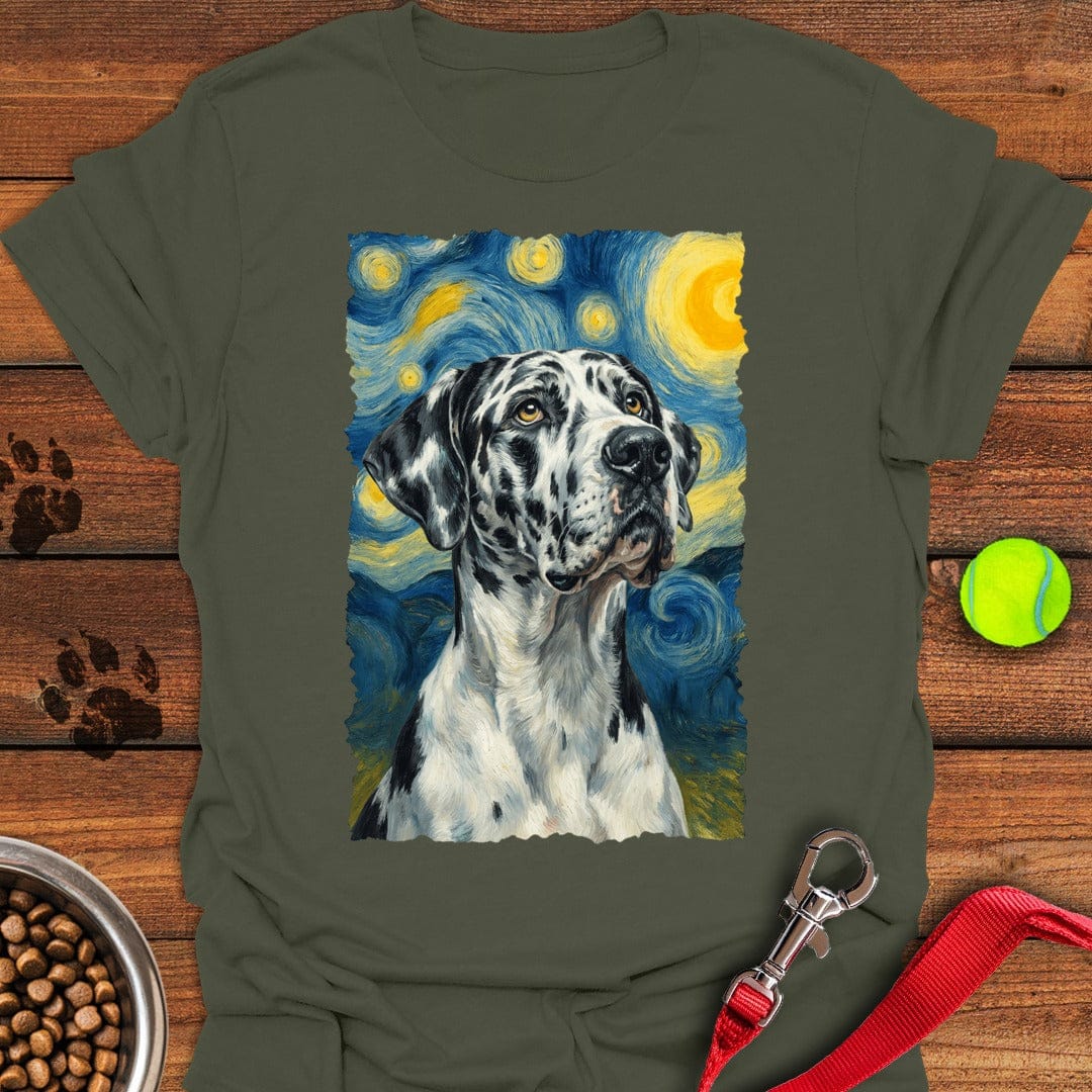 Harlequin Great Dane Van Gogh Military Green