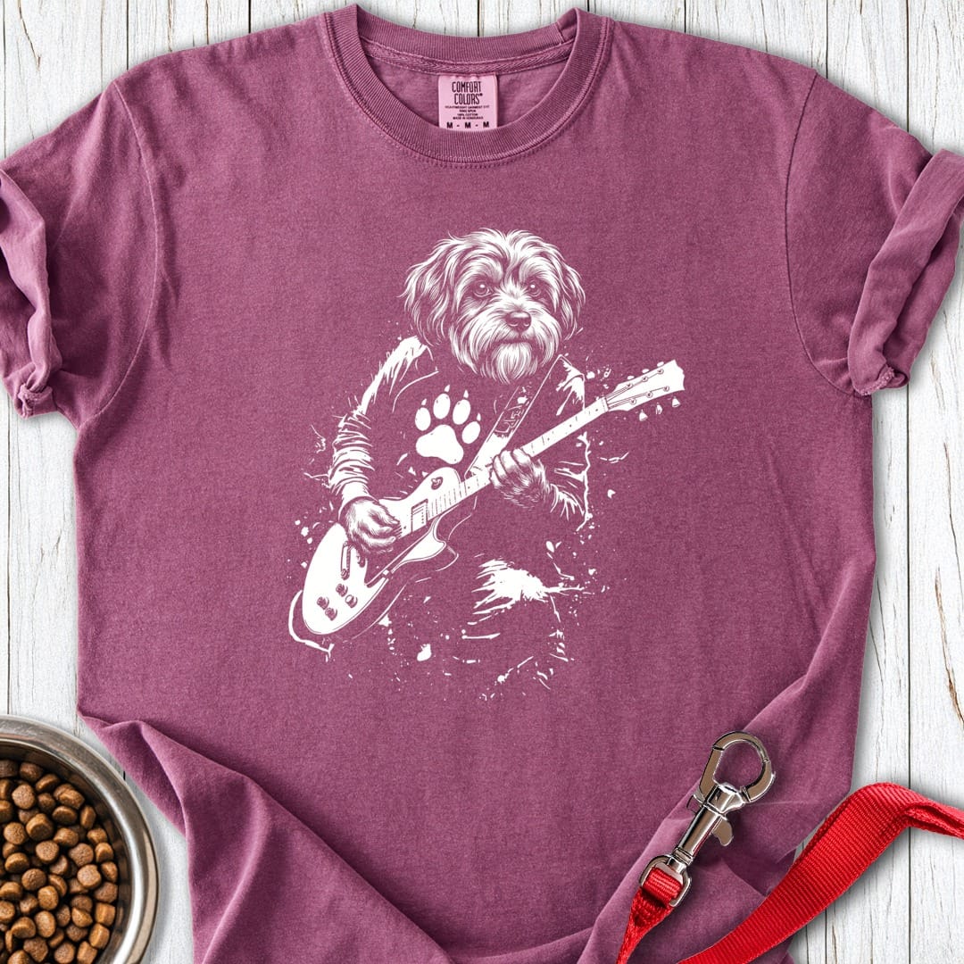 Havanese Guitar Premium Tee Berry