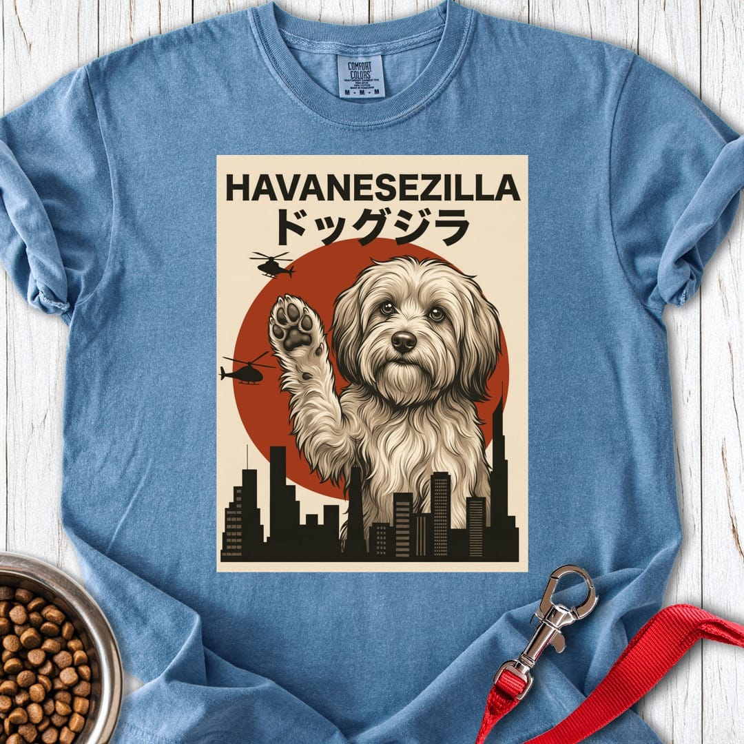 Havanesezilla Havanese Premium Tee Blue Jean