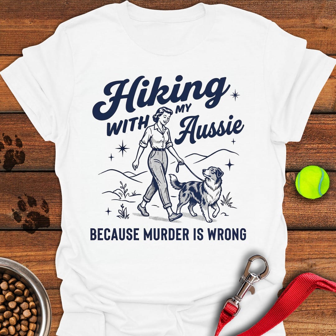 Hiking Australian Shepherd White