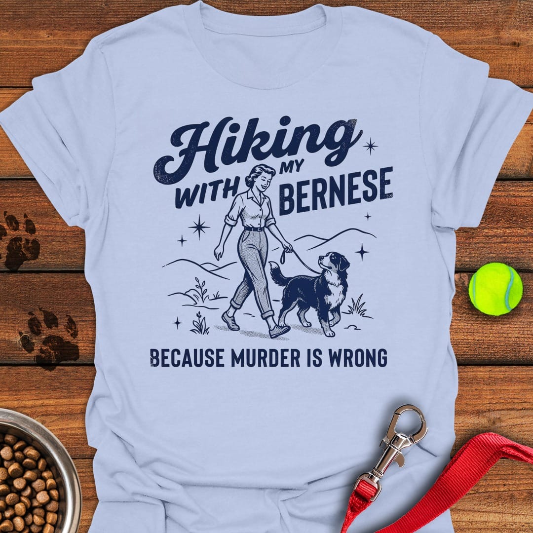 Hiking With My Bernese Mountain Dog Light Blue