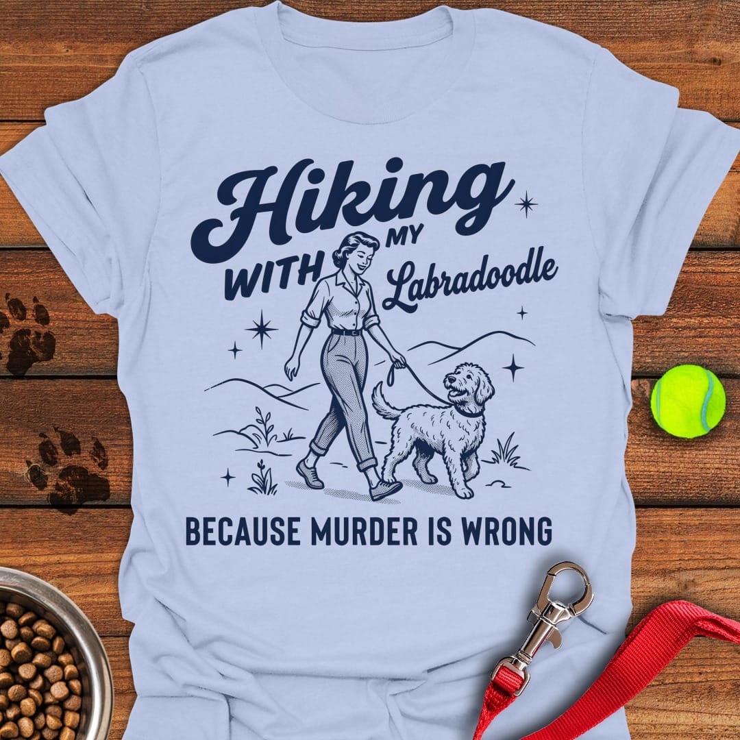 Hiking With My Labradoodle Light Blue