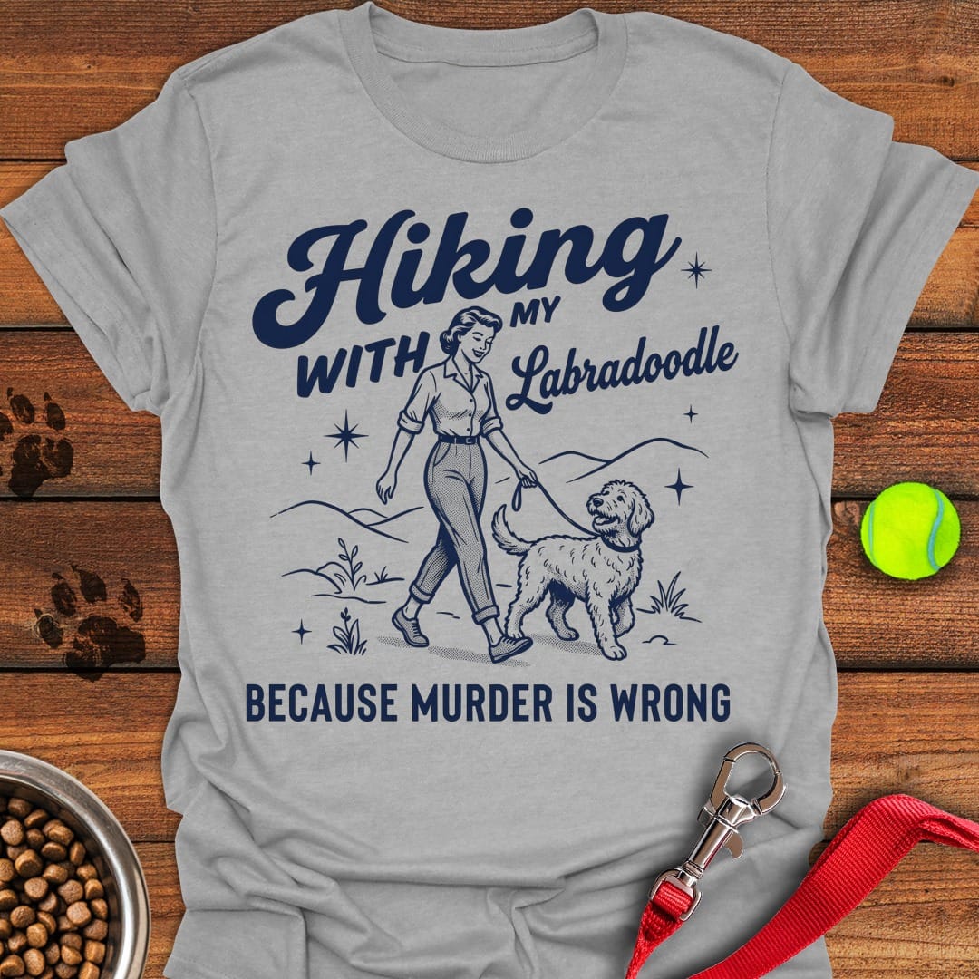 Hiking With My Labradoodle Sport Grey