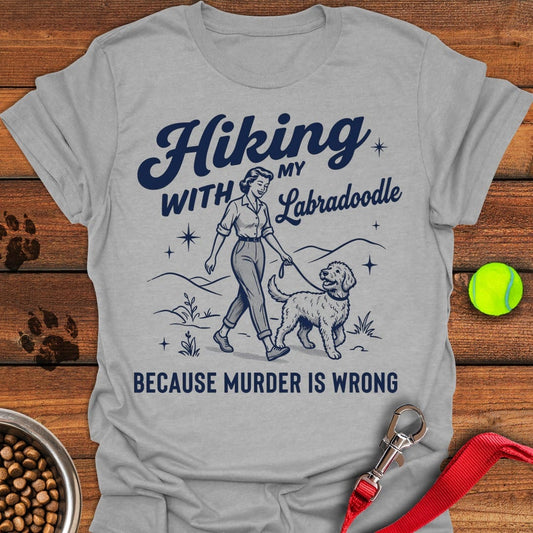 Hiking With My Labradoodle Sport Grey