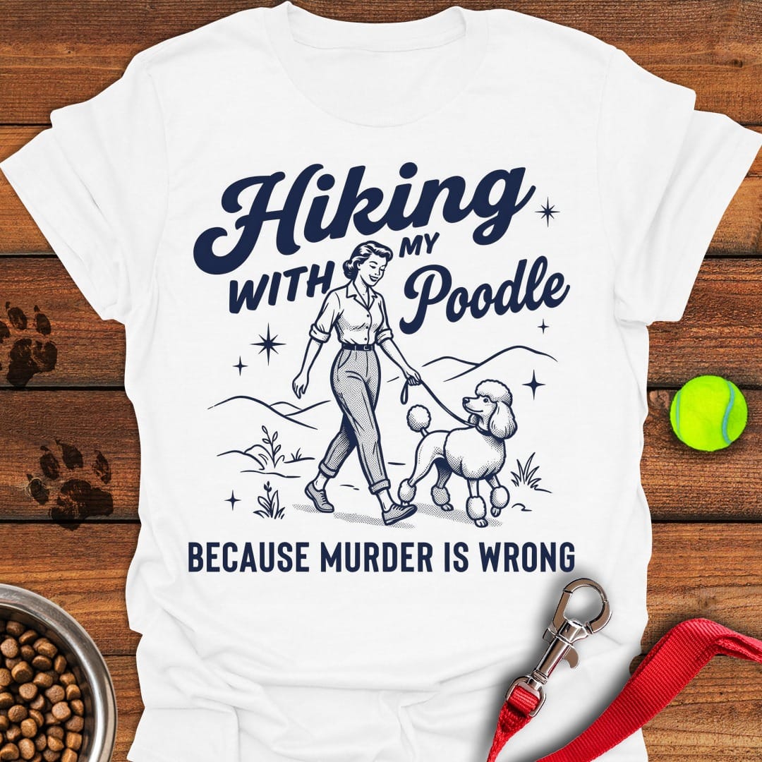 Hiking With My Poodle White