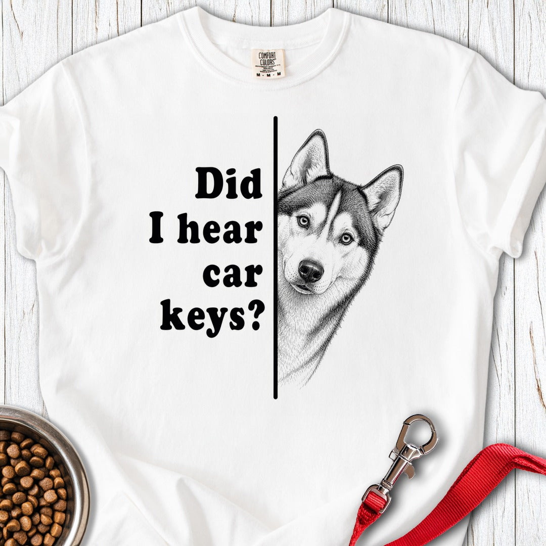 Husky Car Keys Premium Tee White