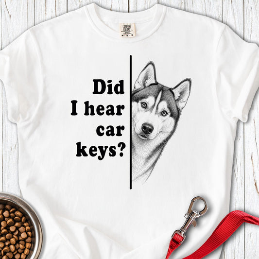 Husky Car Keys Premium Tee White