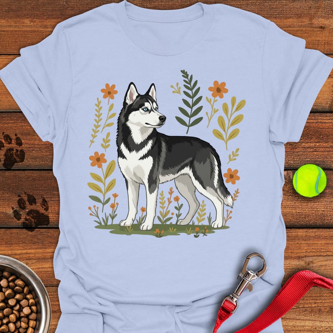 Husky Flowers Light Blue