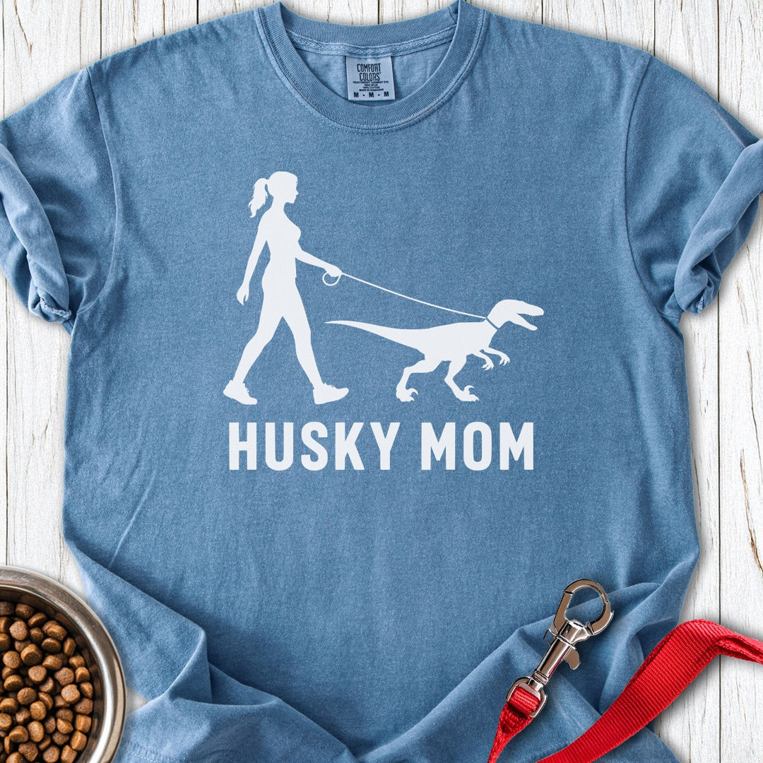 Husky Mom Velociraptor Premium Tee Blue Jean