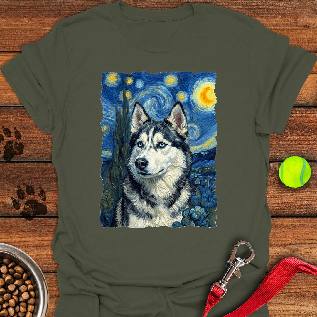 Husky Portrait Van Gogh Military Green
