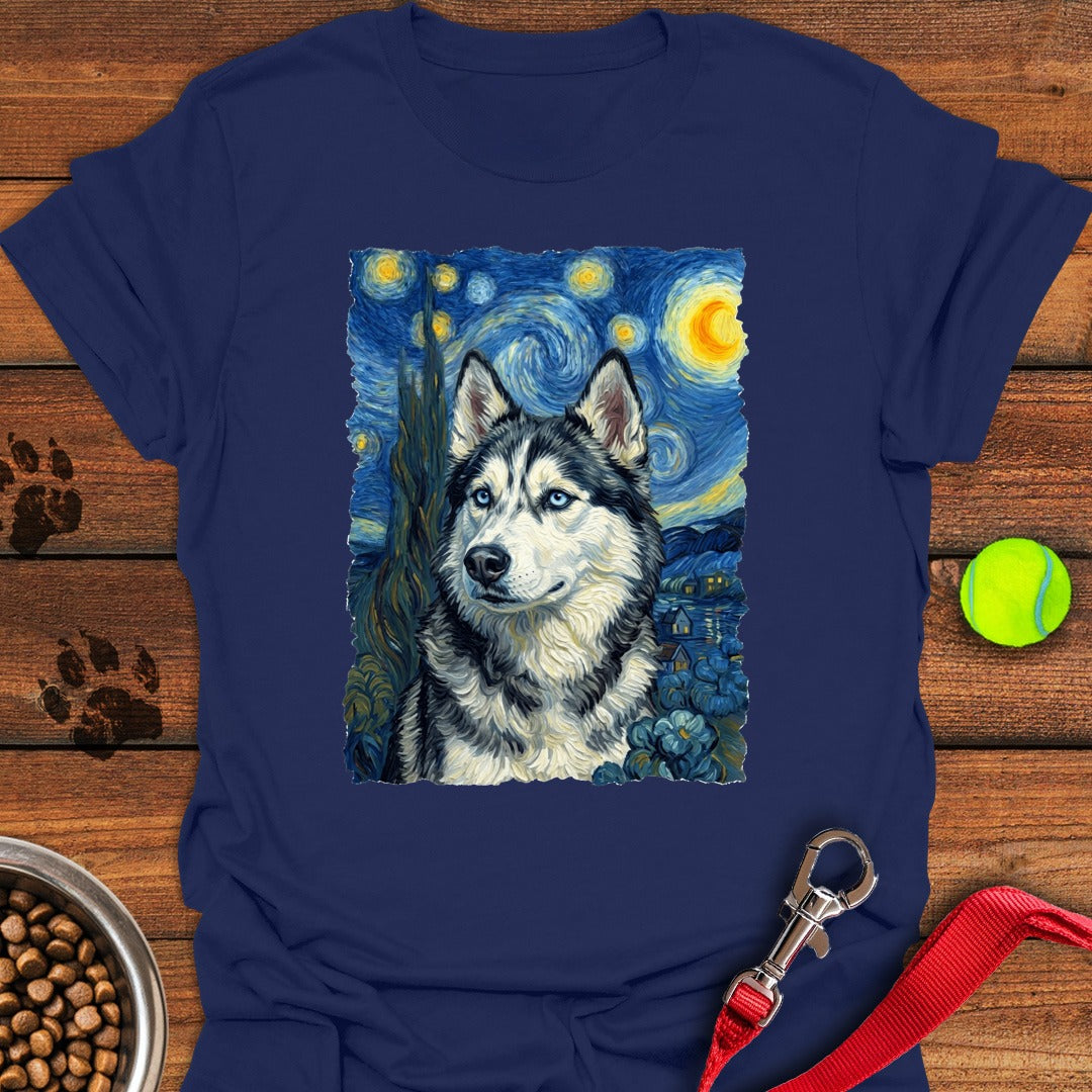 Husky Portrait Van Gogh Navy