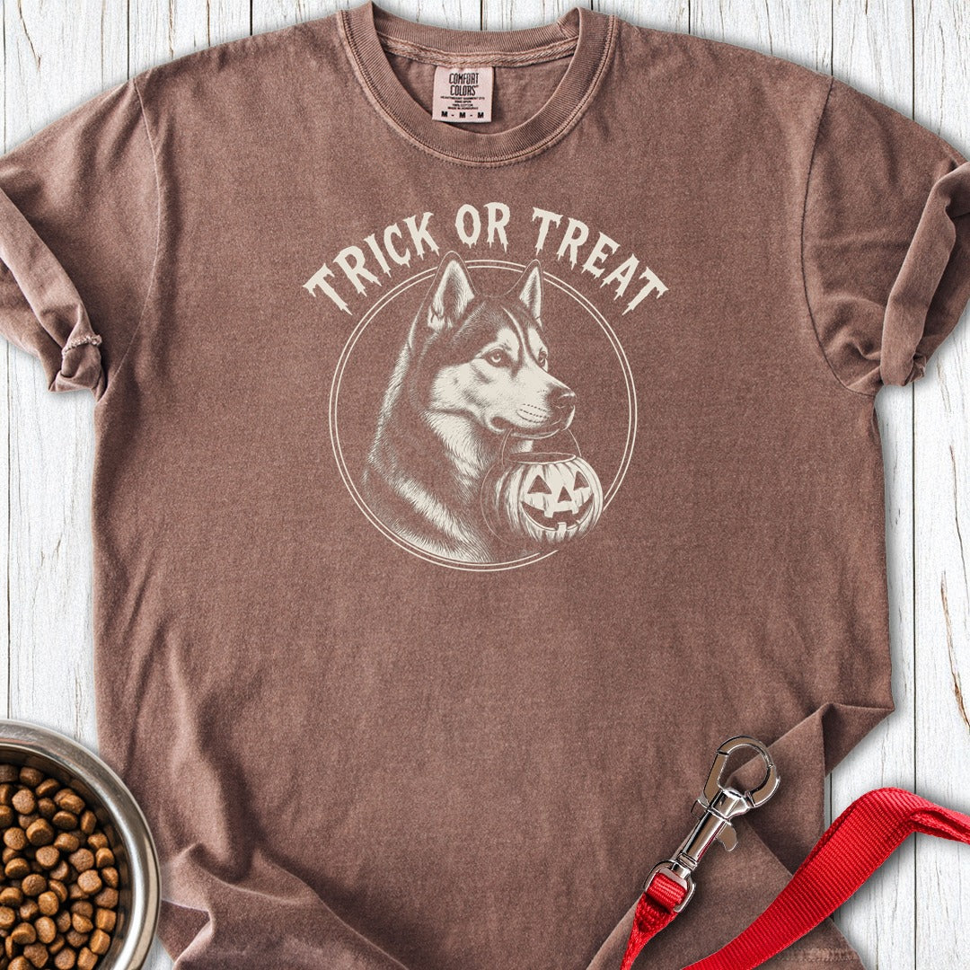 Husky Trick or Treat Halloween Premium Tee Espresso