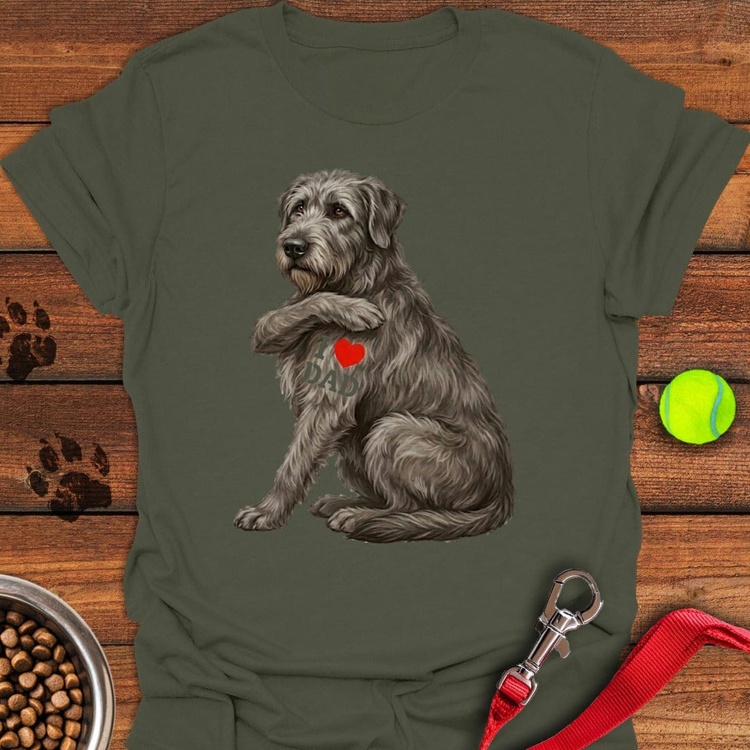 I Love Dad Irish Wolfhound Military Green