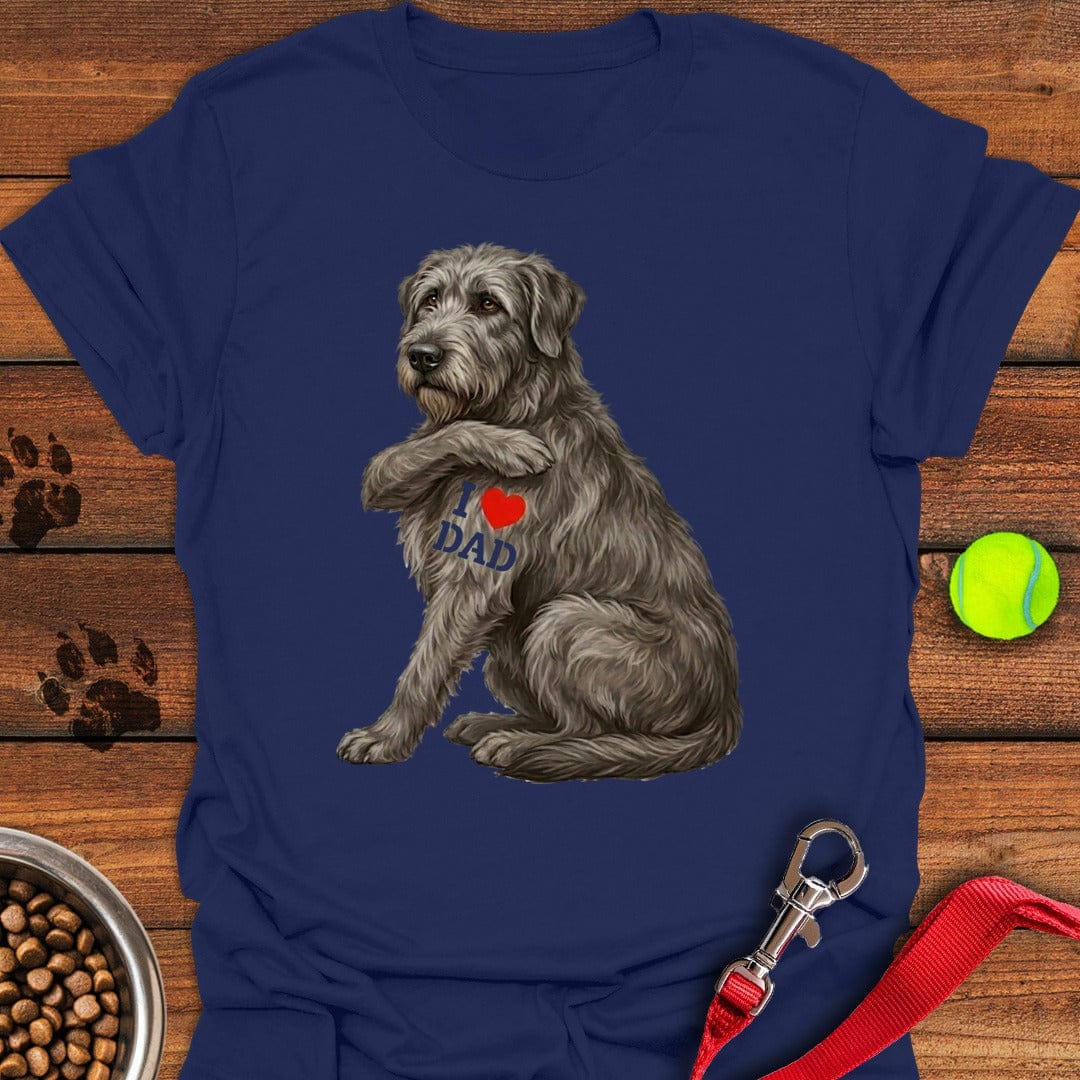 I Love Dad Irish Wolfhound Navy