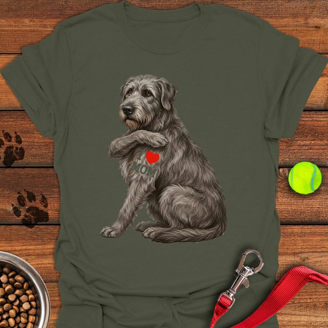 I Love Mom Irish Wolfhound Military Green