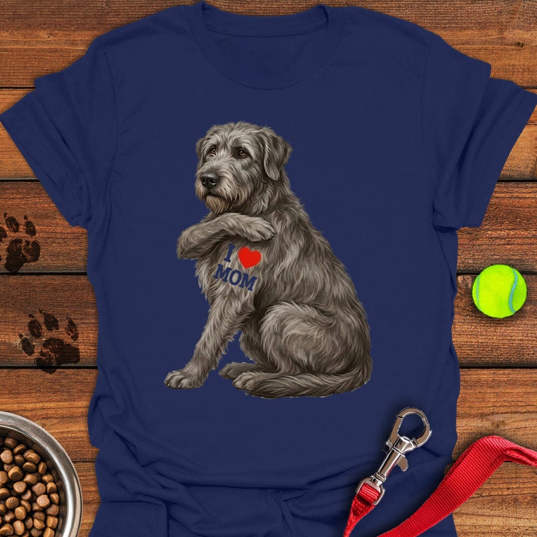 I Love Mom Irish Wolfhound Navy