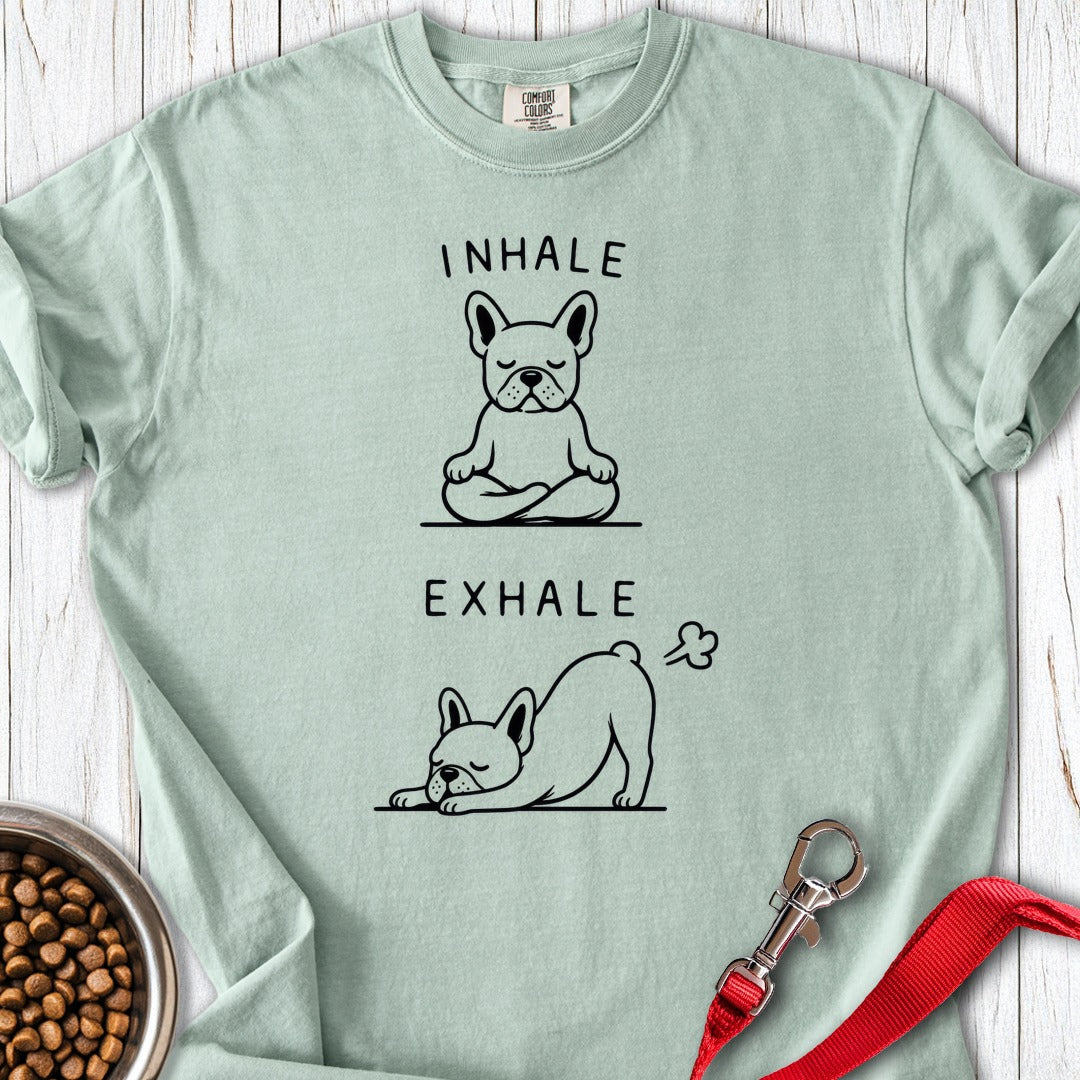 Inhale Exhale French Bulldog Premium Tee Bay