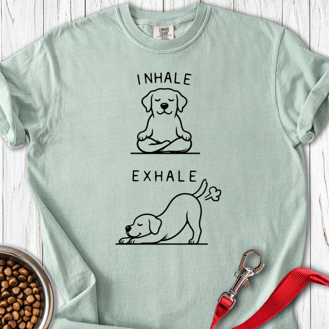 Inhale Exhale Labrador Premium Tee Bay