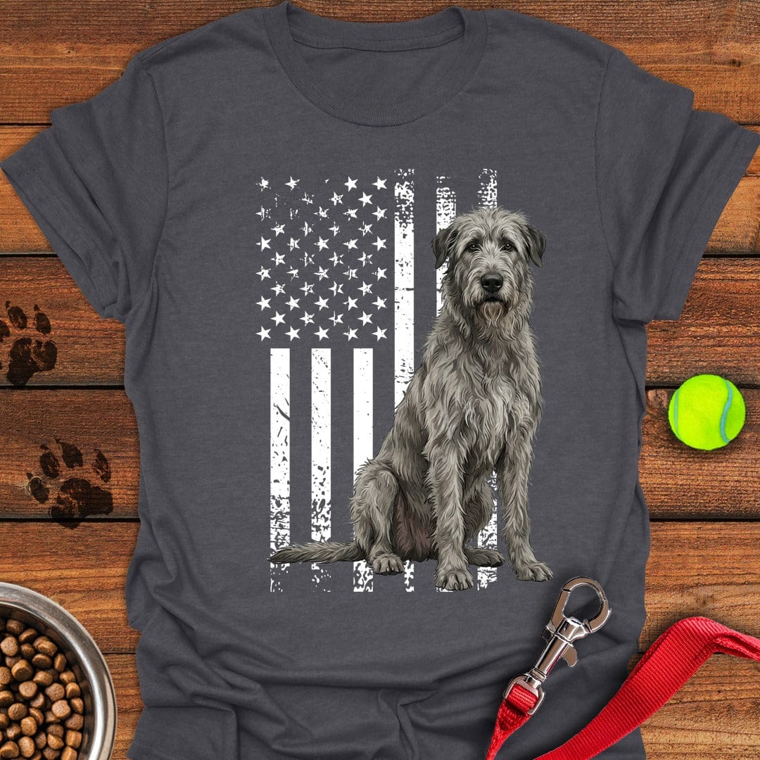 Irish Wolfhound USA Flag Dark Heather