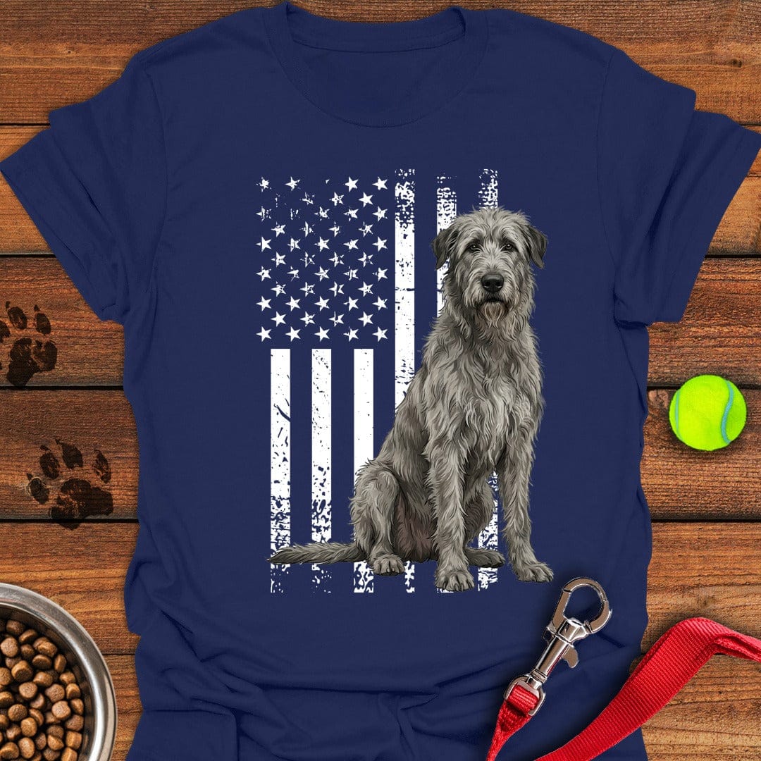 Irish Wolfhound USA Flag Navy