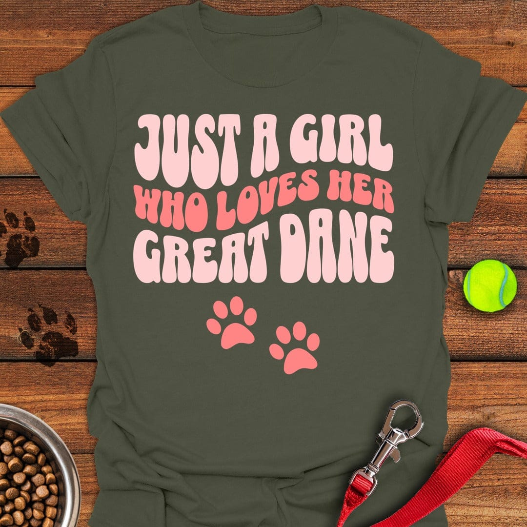 Just a Girl Who Loves Her Great Dane Military Green