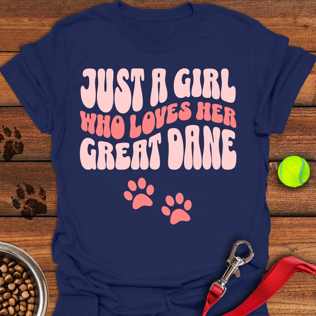 Just a Girl Who Loves Her Great Dane Navy