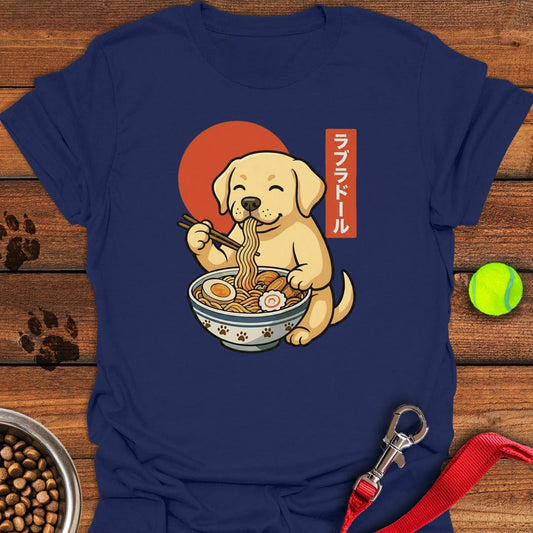 Lab Puppy Eating Ramen Navy