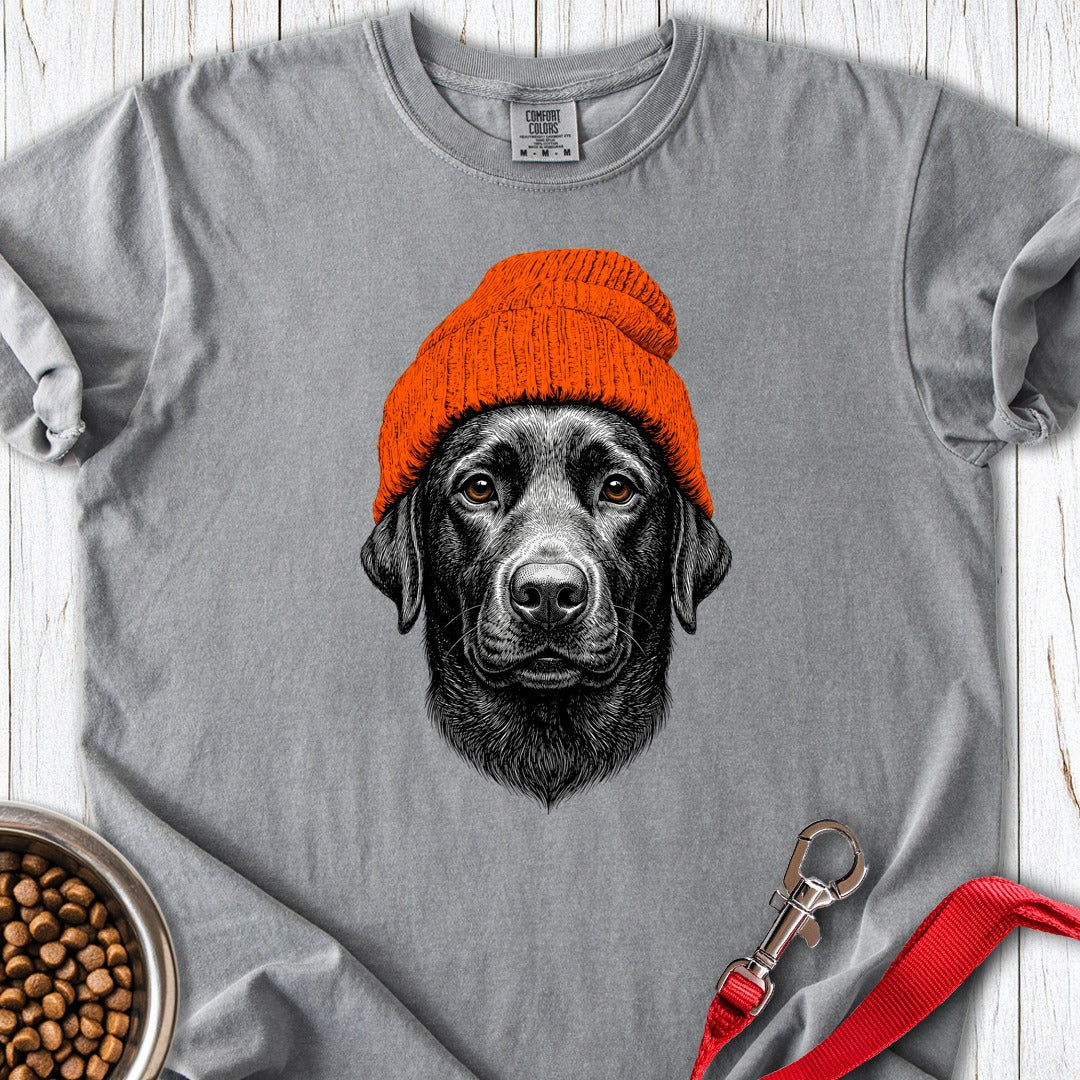 Labrador Beanie Premium Tee Grey