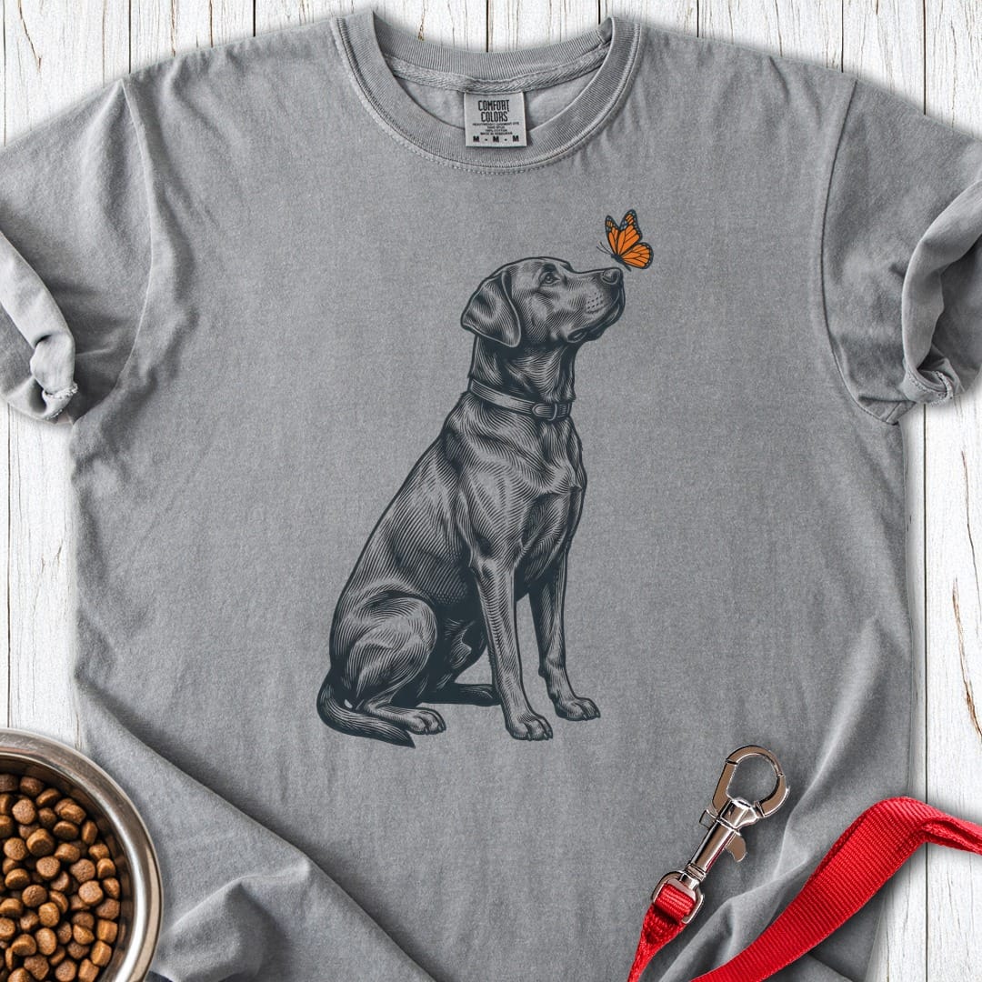 Labrador Butterfly Premium Tee Grey